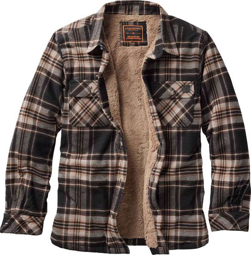 レジェンダリーホワイトテイルズ レディース アウター 上衣・上衣 プルオーバー Men\u0027s Legendary Whitetails Buck Commander Deerfield Flannel Berber Lined Shirt Jacket Ponderosa Plaid 照合のしるし