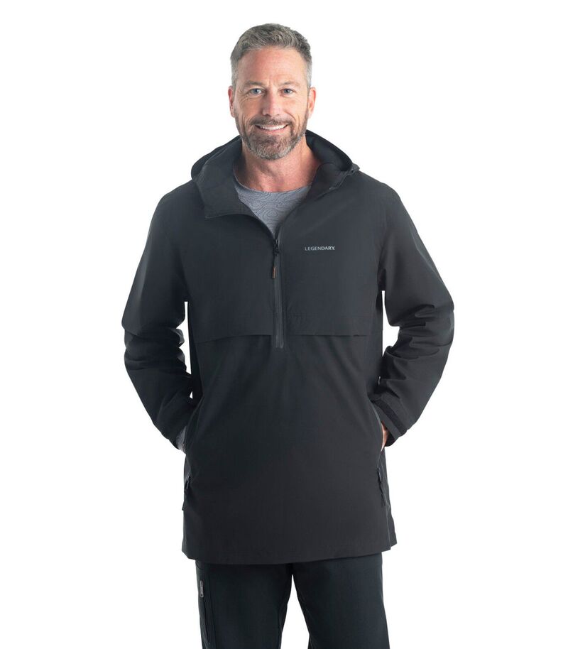 レジェンダリーホワイトテイルズ レディース アウター 上衣・上衣 Men\u0027s Legendary Whitetailstretchalf-Zip Wateresistant Hooded Pullover Jacket Black 黒いこと