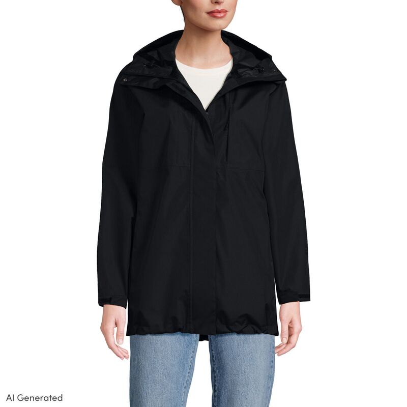 ランズ挙げ句の果て レディース アウター 上衣・上衣 厚地の外套 Women\u0027s Lands\u0027 End Waterproof Raincoatrue Black 黒いこと