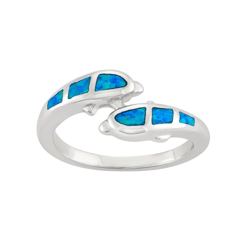 アンブランデッド レディース アクセサリー リング Unbranded Lab-Created Blue Opal Sterling Silver Dolphin Bypass Ring Blue ブルー