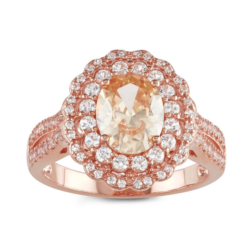 アンブランデッド レディース アクセサリー リング Unbranded 14k Rose Gold Over Silver Champagne Cubic Zirconia & Lab-Created White Sapphire Ring Rose Tone ホワイト|ReVida 店