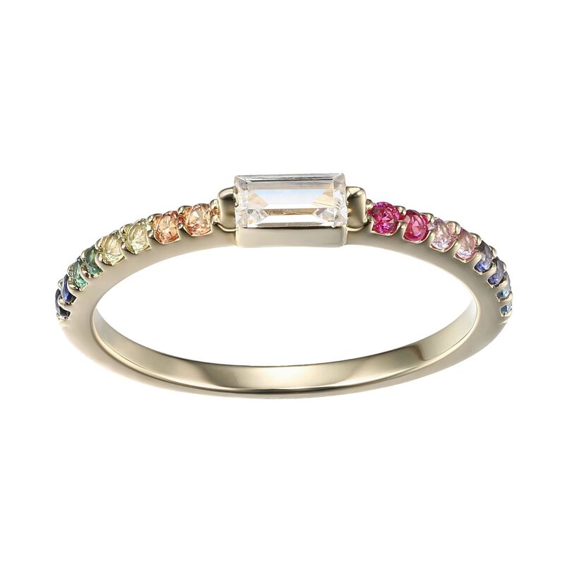 アンブランデッド レディース アクセサリー リング Unbranded 18k Gold Over Sterling Silverainbow Multi Gemstone Ringold Tone ゴールド
