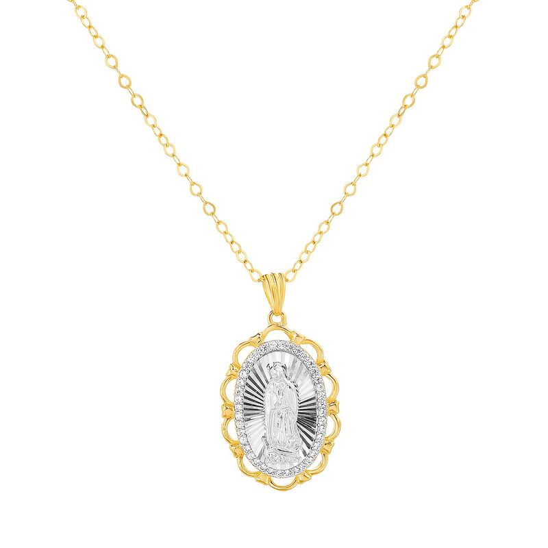 アンブランデッド レディース アクセサリー ネックレス・チョーカー・ペンダントトップ レース Unbranded Two-Tone Sterling Silver Virgin Mary Pendant Necklace Two Tone Silver シルバー