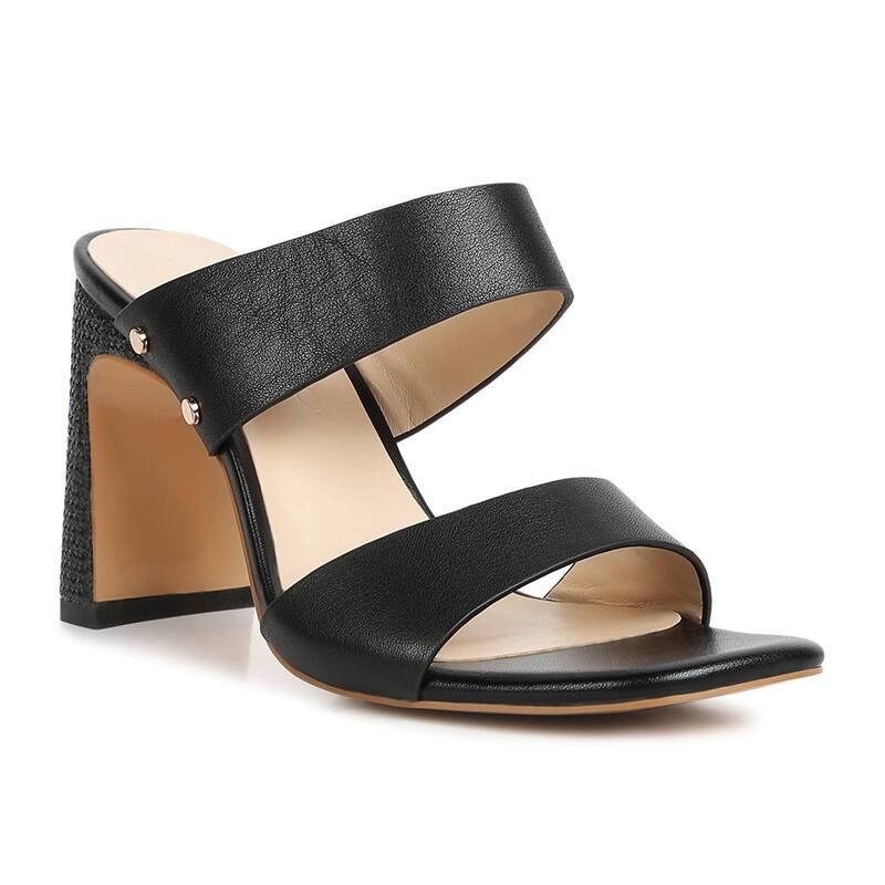 ラグアンドコー レディース シューズ パンプス サンダル なめし革 踵 Rag \u0026 Co Alodia Women\u0027slim Block Heeleather Sandals Black 黒いこと