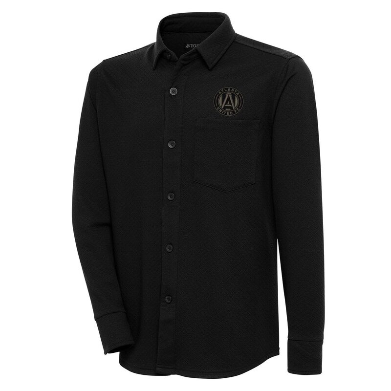 アンティグア レディース トップス プルオーバー Men\u0027s Antigua Black Atlanta United FC Streamer Diamond Button-Up Shacket Atu Black 黒いこと
