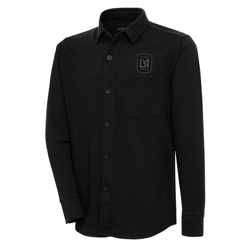 アンティグア レディース トップス プルオーバー Men\u0027s Antigua Black LAFC Streamer Diamond Button-Up Shacket Lfc Black 黒いこと