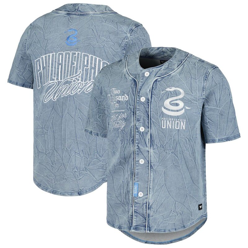 ザワイルドコレクティブ レディース トップス プルオーバー ジーンズ Unisex The Wild Collective Blue Philadelphia Union Denim Button-Up Shirt Uni Blue 青色