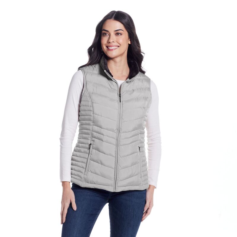ウェザーキャスト レディース アウター ジャケット・ブルゾン プラスサイズ ベスト Women's Weathercast Plush Lined Vest Zinc|ReVida 店