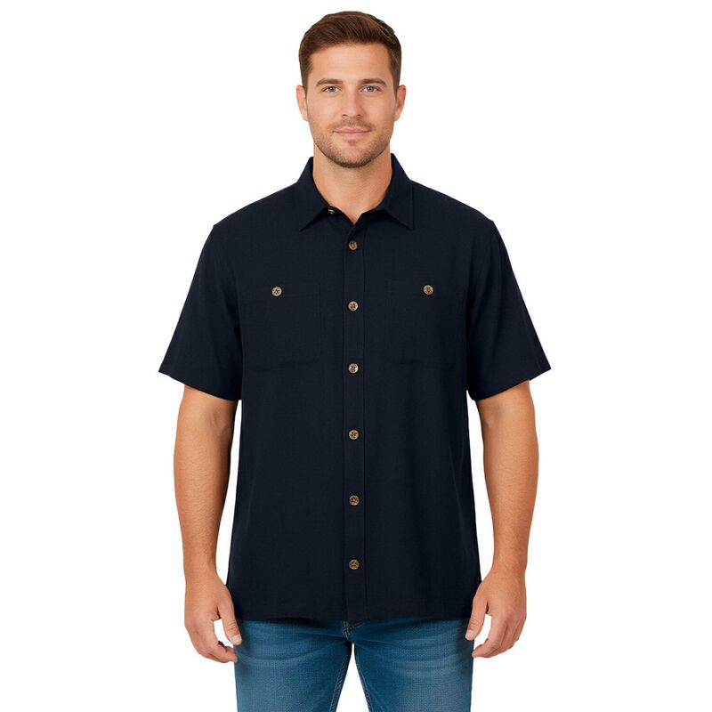 キングサイズ レディース トップス プルオーバー トール 半袖 リネン KingSize Men\u0027s Big \u0026 Tall Short-Sleeve Linen Shirt Black 黒いこと