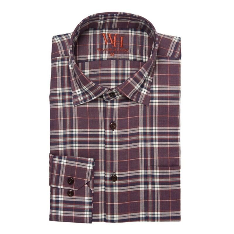 ウェアシエラ レディース トップス プルオーバー WEAR SIERRA Men Long Sleeve Button Up Sportshirts Burgundy Plaid バーガンディ