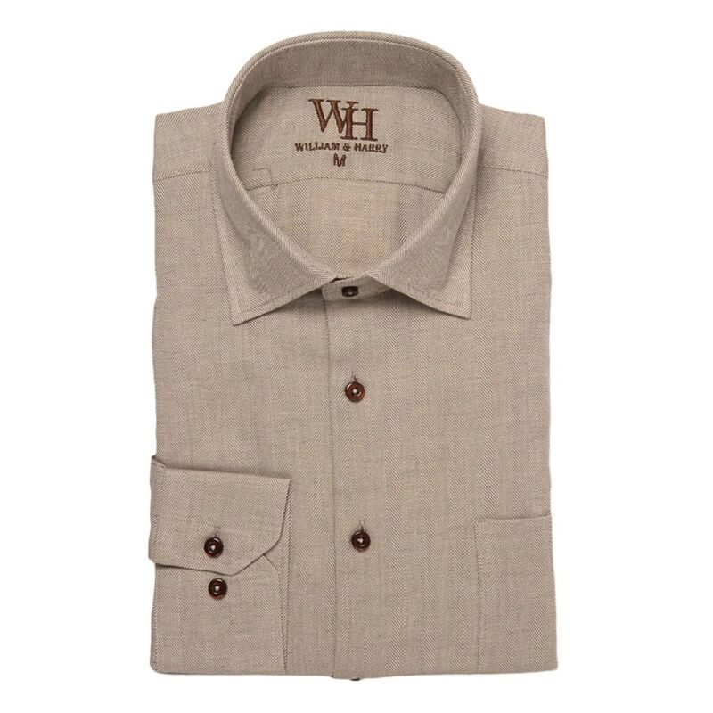 ウェアシエラ レディース トップス プルオーバー WEAR SIERRA Men Long Sleeve Button Up Sportshirts Grey Herringbone 薄墨色