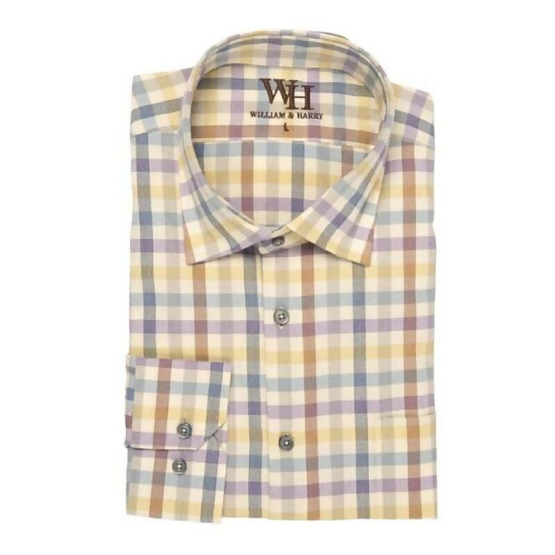ウェアシエラ レディース トップス プルオーバー WEAR SIERRA Men Long Sleeve Button Up Sportshirts Purple Blue Gingham 青色