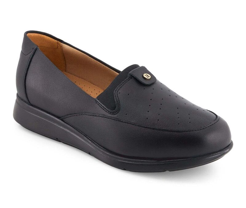 アンドレア レディース シューズ スリッポン・ローファー なめし革 Andrea Women\u0027s Ultra Comfort Leather Loafers 54590 Black 黒いこと