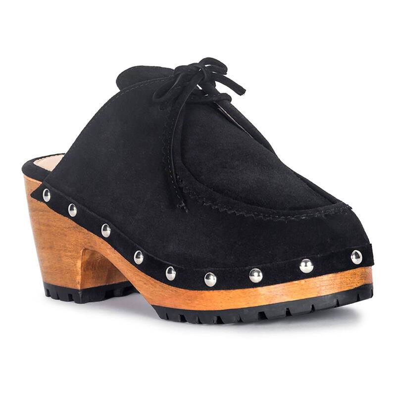 ラグアンドコー レディース シューズ サンダル スエードクロス 踵 Rag \u0026 Co Iroko Women\u0027suede Heeled Clogs Black 黒いこと