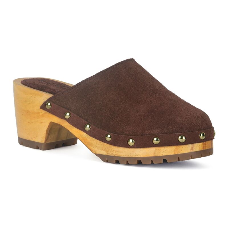 ラグアンドコー レディース シューズ サンダル スエードクロス 踵 Rag \u0026 Co Cedrus Women\u0027suede Heeled Clogs Brown 赤銅色
