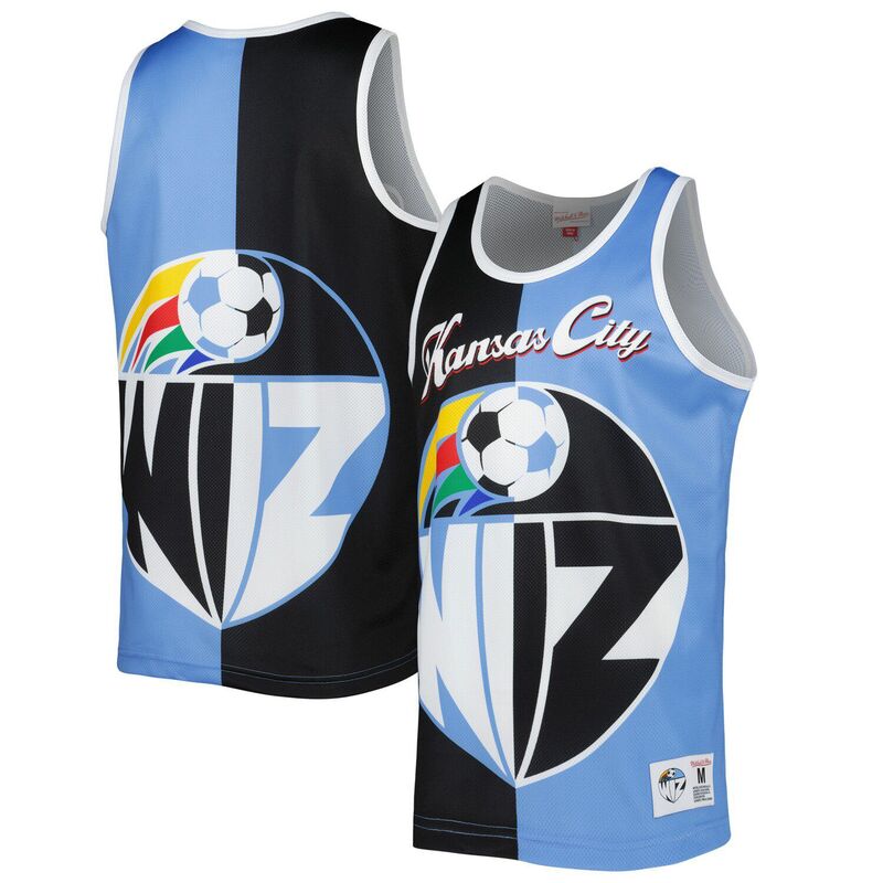 アンブランデッド レディース トップス プルオーバー ロゴタイプ Unbranded Men\u0027s Mitchell \u0026 Ness Black/Sky Blue Sporting Kansas City Sublimated Split Logo Tank Top Spt Black 黒いこと