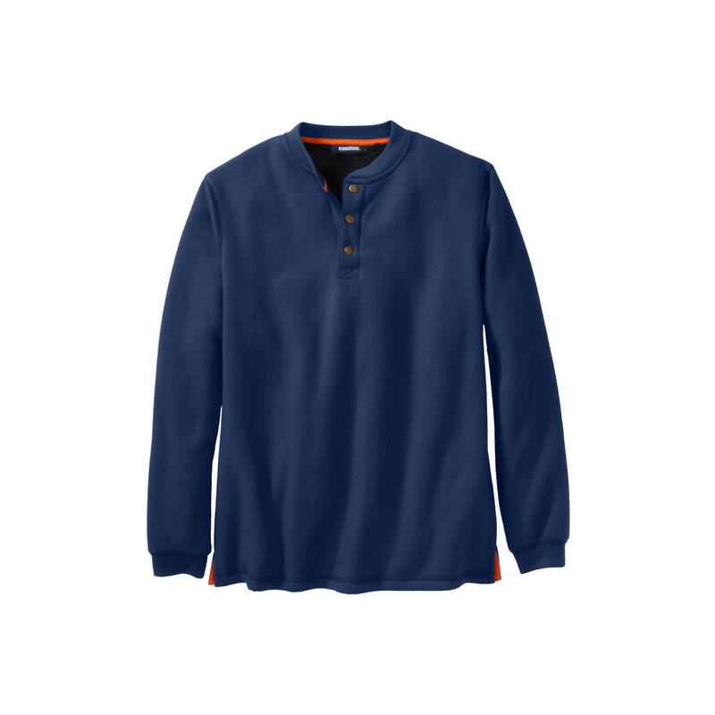 キングサイズ レディース トップス プルオーバー トール KingSize Men\u0027s Big \u0026 Tall Bonded Sherpa Waffle Henley Navy 米国海軍