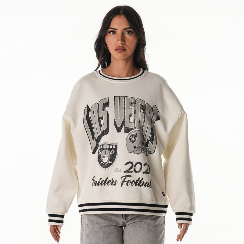 ザワイルドコレクティブ レディース トップス プルオーバー ヴィンテージ パイル 汗水 Women\u0027s The Wild Collective Cream Las Vegas Raiders Oversized Vintage French Terry Sweatshirt Lvr Beige ベージュ