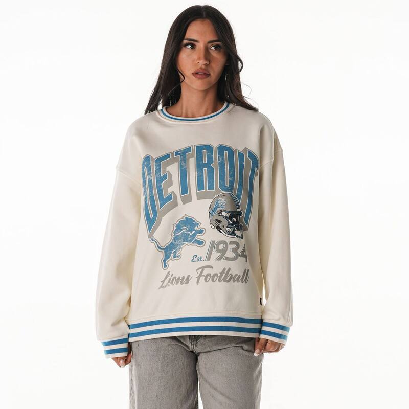 ザワイルドコレクティブ レディース トップス プルオーバー ヴィンテージ パイル 汗水 Women\u0027s The Wild Collective Cream Detroit Lions Oversized Vintage French Terry Sweatshirt Lns Beige ベージュ