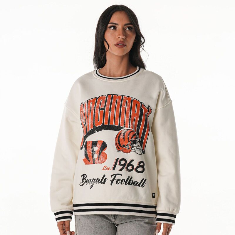 ザワイルドコレクティブ レディース トップス プルオーバー ヴィンテージ パイル 汗水 Women\u0027s The Wild Collective Cream Cincinnati Bengals Oversized Vintage French Terry Sweatshirt Bng Beige ベージュ