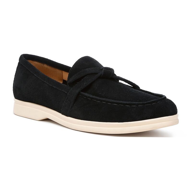 ラグアンドコー レディース シューズ スリッポン・ローファー スエードクロス Rag \u0026 Co Suede Women\u0027s Knot Loafers Black 黒いこと