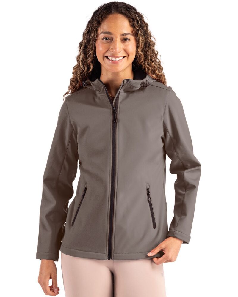 クリーク レディース アウター ジャケット・ブルゾン フーデッドジャケット Clique Tempo Recycled Stretch Softshell Womens Hooded Jacket Pure Slate Black ブラック|ReVida 店
