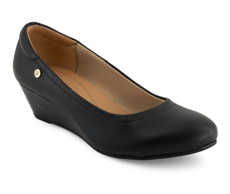 アンドレア レディース シューズ スリッポン・ローファー なめし革 Andrea Women\u0027s Leather Wedge Loafers 62604 Black 黒いこと