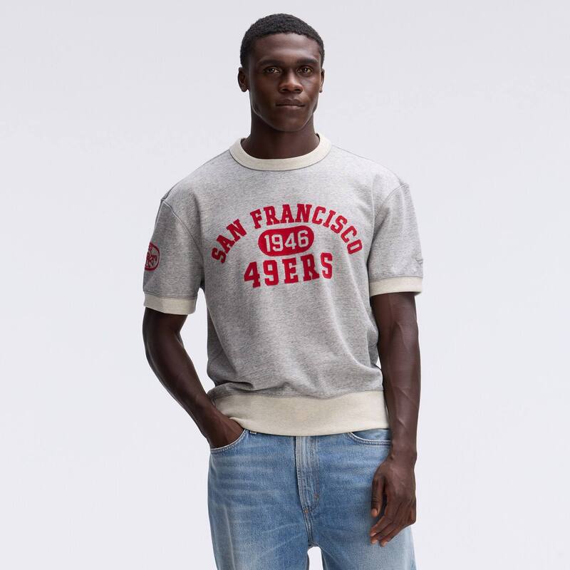ファナティクス レディース トップス プルオーバー 汗水 フリース Fanatics Heather Gray San Francisco 49ers IconicFleece Short Sleeve Sweatshirt 49r Grey 薄墨色