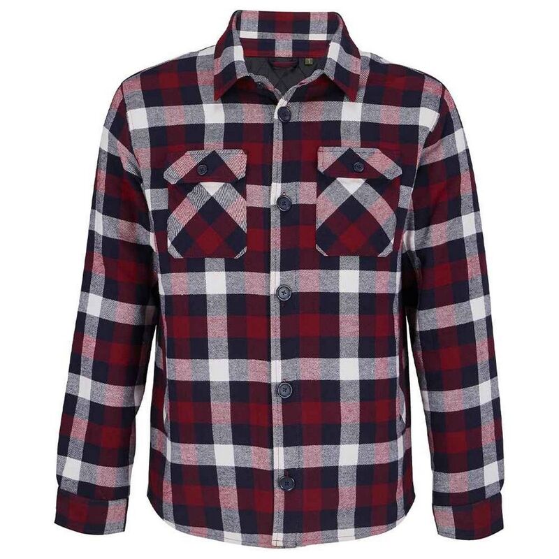 ソルズ レディース トップス プルオーバー SOLS Unisex Adult Noah Flannel Padded Overshirt Medium Burgundy バーガンディ