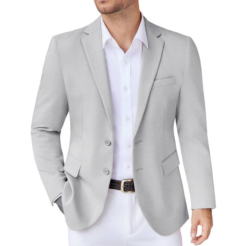 クーファンディ レディース アウター ジャケット・ブルゾン トール セーター コート ブレザー COOFANDY Men Casual Sweater Blazer Jacket Lightweight Businessports Coats Big and Tallight Heather Grey グレー|ReVida 店
