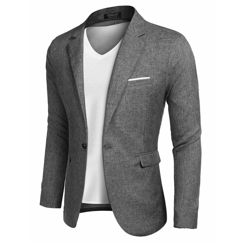 クーファンディ レディース アウター ジャケット・ブルゾン スリムフィット コート ブレザー COOFANDY Men's Blazer Casual Sport Coatslim Fit One Button Suit Jacket Lightweight Sports Jacket Grey グレー｜ReVida 店