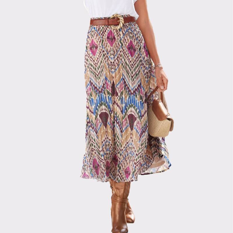 ラスカーナ レディース 下つ方スコート 筋目 MIDI Lascana Women\u0027s Pleated Midi Skirt Multicolor Print マルチ色合い