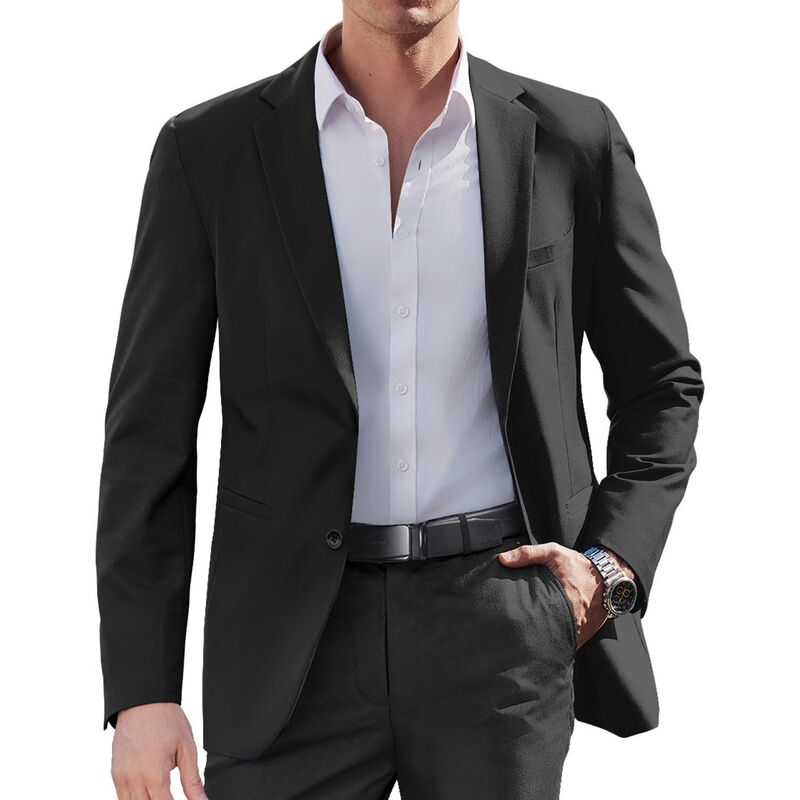 クーファンディ レディース アウター ジャケット・ブルゾン レギュラーフィット コート ブレザー COOFANDY Mens Casual Sports Coat Regular Fit Lightweight Blazer Jacket Single Breasted Suit Coat Black ブラック｜ReVida 店