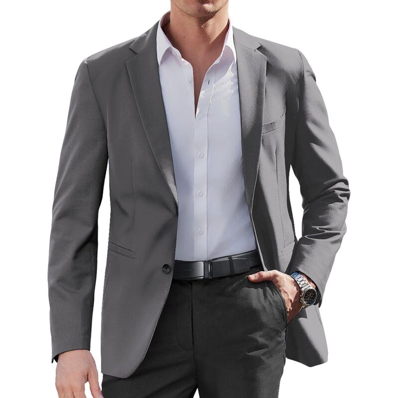 クーファンディ レディース アウター ジャケット・ブルゾン レギュラーフィット コート ブレザー COOFANDY Mens Casual Sports Coat Regular Fit Lightweight Blazer Jacket Single Breasted Suit Coat Dark Grey グレー|ReVida 店