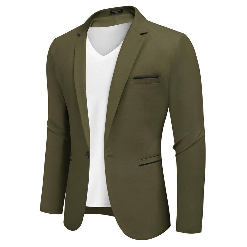 クーファンディ レディース アウター ジャケット・ブルゾン スリムフィット コットン コート ブレザー COOFANDY Men' Casual Blazersport Coatslim Fit Cotton Sport Jackets 1 Button Lightweight Suit Army Green グリーン｜ReVida 店