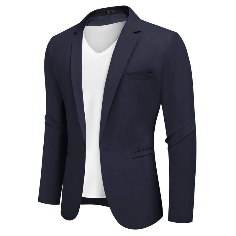 クーファンディ レディース アウター ジャケット・ブルゾン スリムフィット コットン コート ブレザー COOFANDY Men' Casual Blazersport Coatslim Fit Cotton Sport Jackets 1 Button Lightweight Suit Navy Blue ネイビー｜ReVida 店