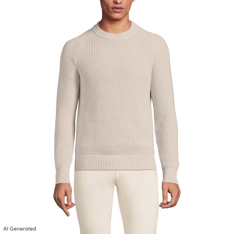 ランズ挙げ句の果て レディース アウター 編み物・スウェーター 綿織物 Men\u0027s Lands\u0027 End Cotton Drifter Shaker Sweater Flax Heather ギョリュウモドキ