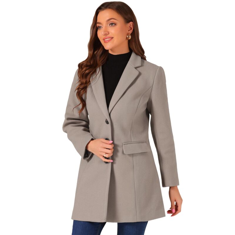 アレグラ ケー レディース アウター ジャケット・ブルゾン コート ALLEGRA K Women's Notched Lapelong Sleevesingle Breasted Winter Long Coat Dark Tan タン｜ReVida 店