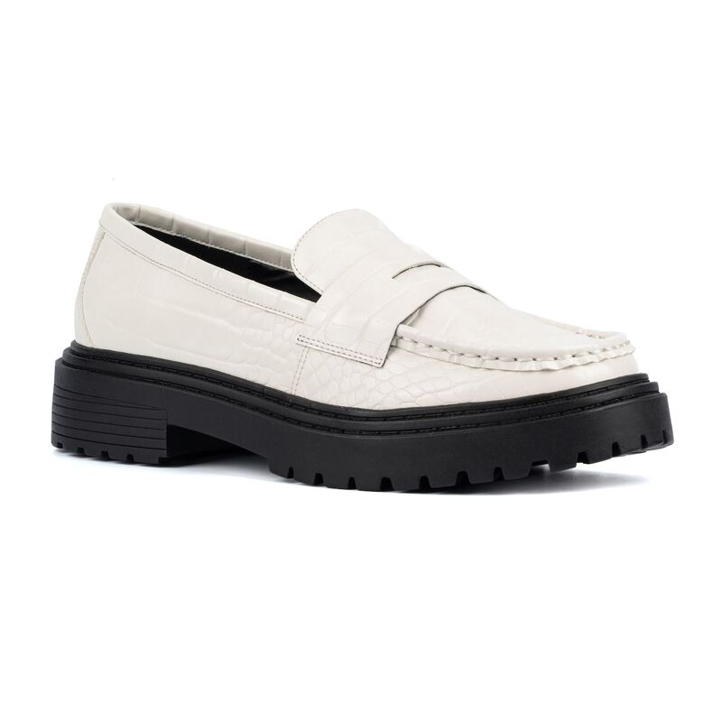 流行り物 トゥ 図形 レディース シューズ スリッポン・ローファー Women\u0027s Fashion to Figure Ilissa Wide Width Loafers Bone Croc