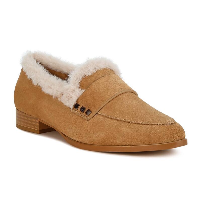 ラグアンドコー レディース シューズ スリッポン・ローファー スエードクロス Rag \u0026 Co Allie Women\u0027s Genuine Suede Faux Fur Trim Loafers Beige ベージュ