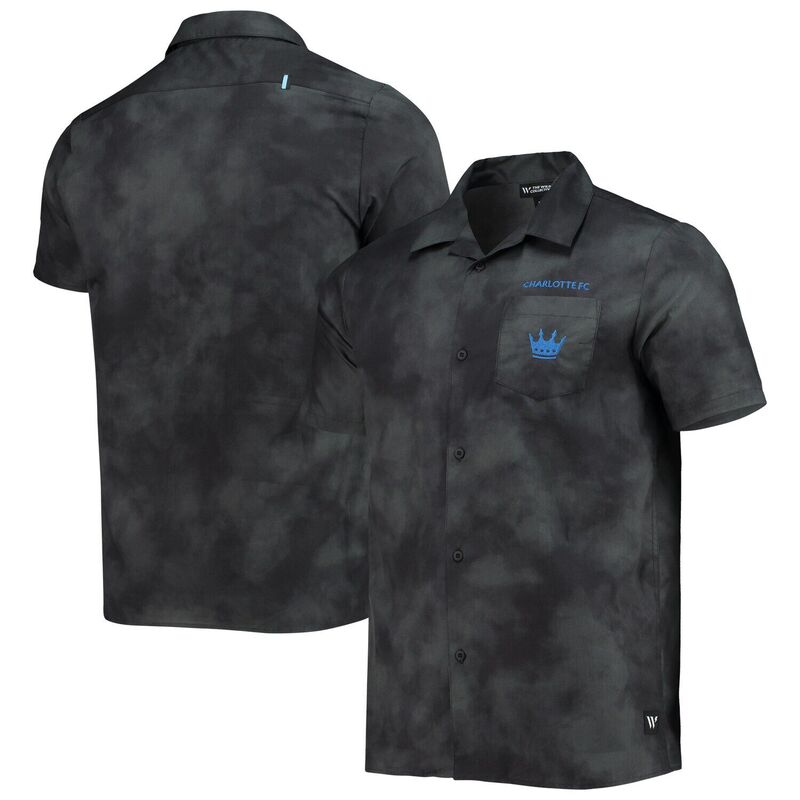 ザワイルドコレクティブ レディース トップス プルオーバー Men\u0027s The Wild Collective Black Charlotte FC Abstract Cloud Button-Up Shirt Cfc Black 黒いこと