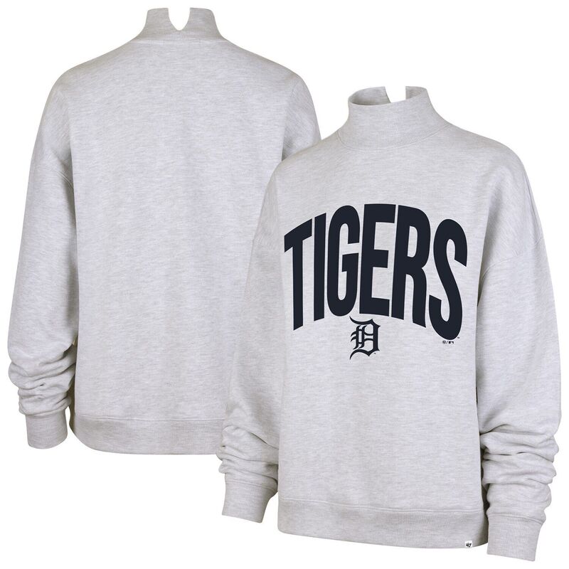 フォーティセブンブランド レディース トップス プルオーバー モックネック 汗水 47 Brand Women\u0027s \u002747 Heather Gray Detroitigersubtle Muse Mock Neck Sweatshirtgrey 薄墨色