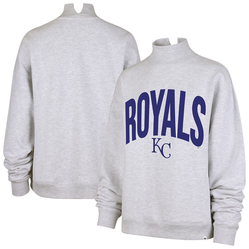 フォーティセブンブランド レディース トップス プルオーバー モックネック 汗水 47 Brand Women\u0027s \u002747 Heather Gray Kansas City Royalsubtle Muse Mock Neck Sweatshirt Ryl Grey 薄墨色