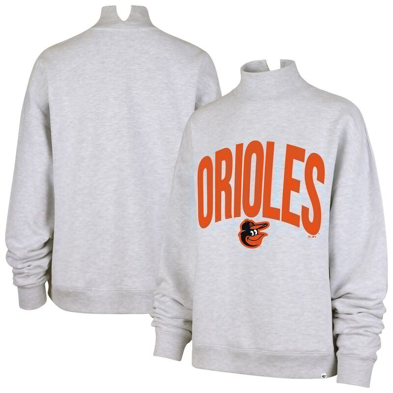 フォーティセブンブランド レディース トップス プルオーバー モックネック 汗水 47 Brand Women\u0027s \u002747 Heather Gray Baltimore Oriolesubtle Muse Mock Neck Sweatshirt Orl Grey 薄墨色