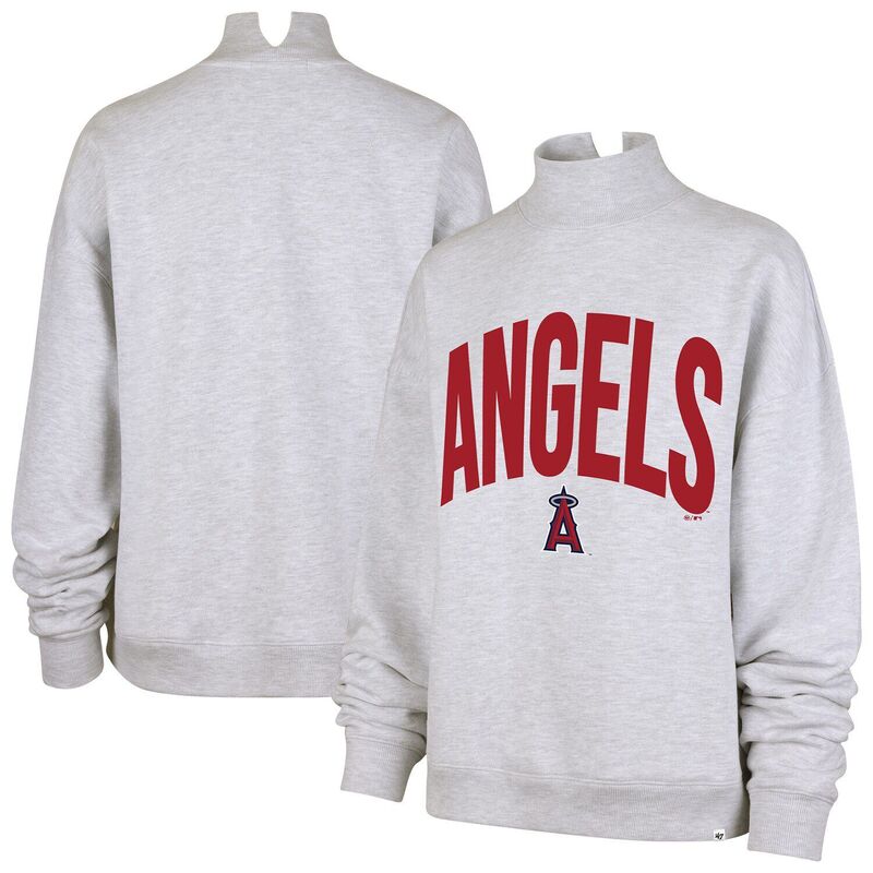 フォーティセブンブランド レディース トップス プルオーバー モックネック 汗水 47 Brand Women\u0027s \u002747 Heather Gray Los Angeles Angelsubtle Muse Mock Neck Sweatshirt Angrey 薄墨色