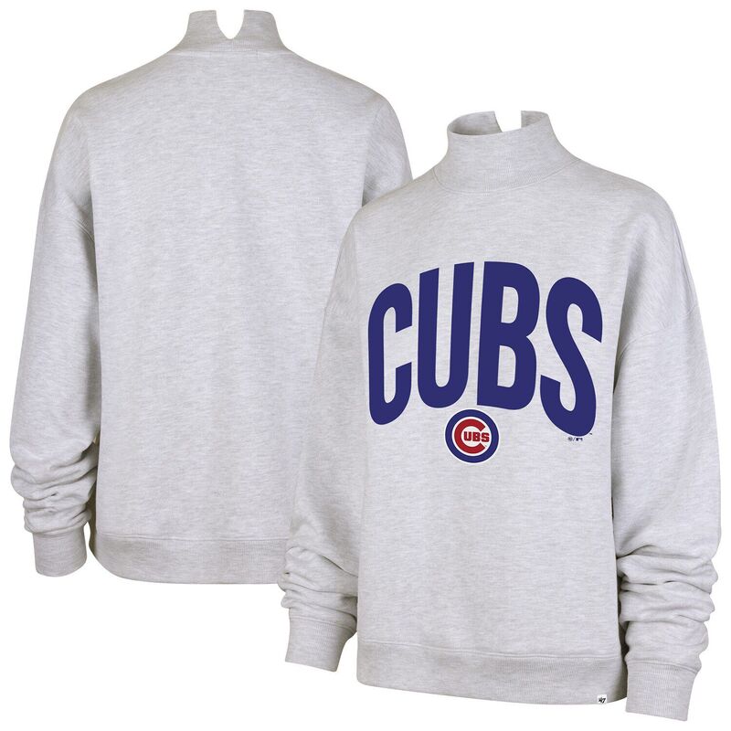 フォーティセブンブランド レディース トップス プルオーバー モックネック 汗水 47 Brand Women\u0027s \u002747 Heather Gray Chicago Cubsubtle Muse Mock Neck Sweatshirt Cub Grey 薄墨色