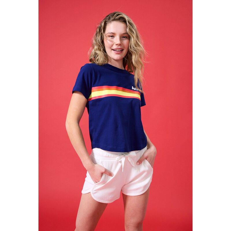 テレズ レディース トップス プルオーバー ロゴタイプ Women\u0027s Terez Navy Houston Astrostripe Logo T-Shirt Ast Navy 米国海軍