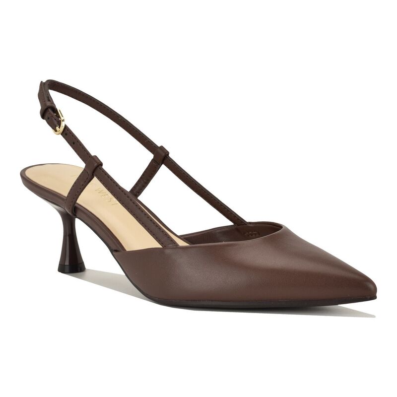 ナインウェスト レディース シューズ パンプス Nine West Rowen Women\u0027slingback Dress Pumps Dark Brown 赤銅色