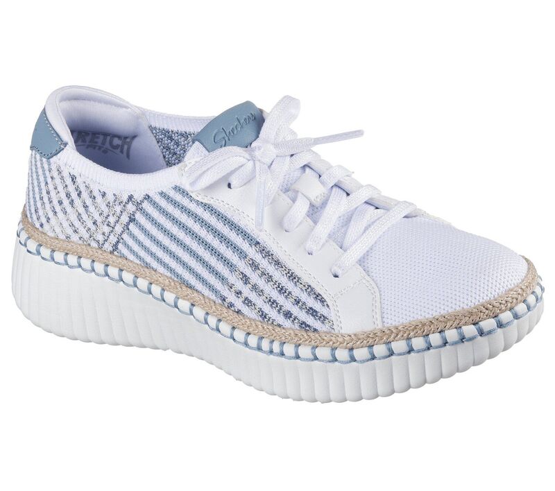 スケッチャーズ レディース シューズ サンダル Skechers Wilshire Blvd Breezy Stroll Women\u0027shoes White Blue 白いこと