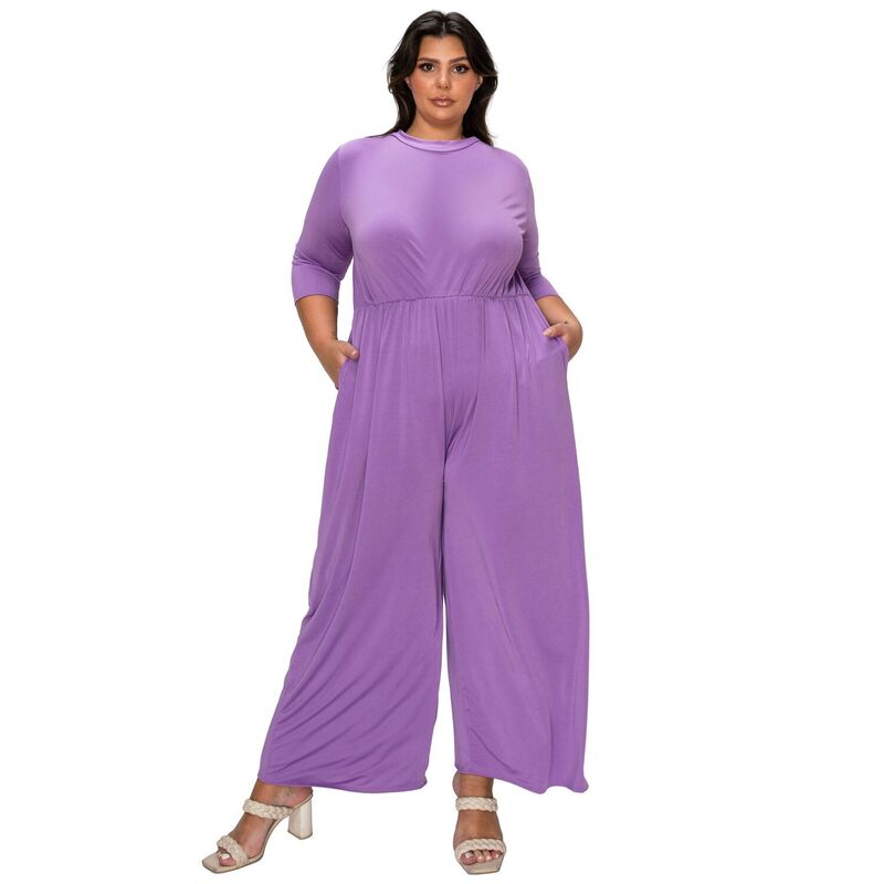 リブド レディース トップス ワンピース ワイドレッグ プラスサイズ ジャンプスーツ L I V D Plusize Summer Wide Leg Pocket Jumpsuit Lilac ライラック｜ReVida 店
